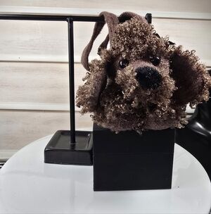 Brown Plush novety mini Dog Bag